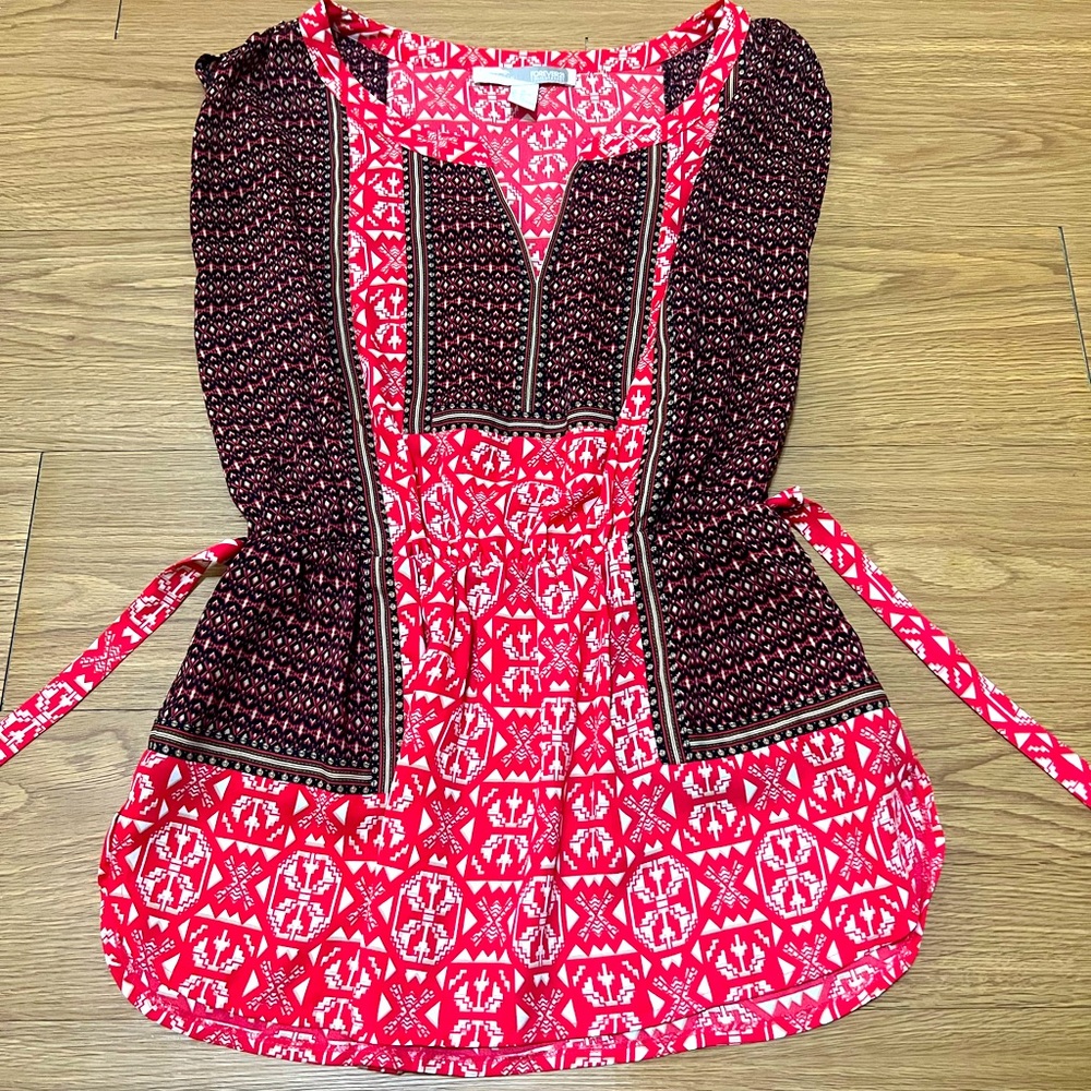 Forever 21 pink sleeveless printed blouse